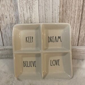 Rae Dunn Inspirational Ceramic Divided Tray